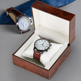 BAOPEND Wooden Single Watch Gift Box with Pillow, Wood Wristwatch Wrist Watch Case Storage Box for Christmas, Birthdays, Anniversary (Wood Color A) BAOPEND