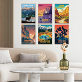 6 Pack Paint by Numbers Kit for Adults - National Park Adult Paint by Number Kits on Canvas for Beginner, Landscape DIY Acrylic Oil Number Painting for Adults, Perfect for Home Decor 10x14 Inch GEEHEIY