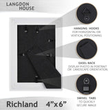 Langdon House 4x6 Picture Frames (Distressed White, 3 Pack) Farmhouse Style, Richland Collection Langdon House