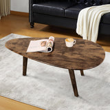 Modern Coffee Table for Living Room Small Mid Century Coffee Table Rustic Oval Coffee Tables Retro Accent Sofa Center Tables for Living Room Easy Assembly 22" D x 43" W x 18" H WDSHIYI