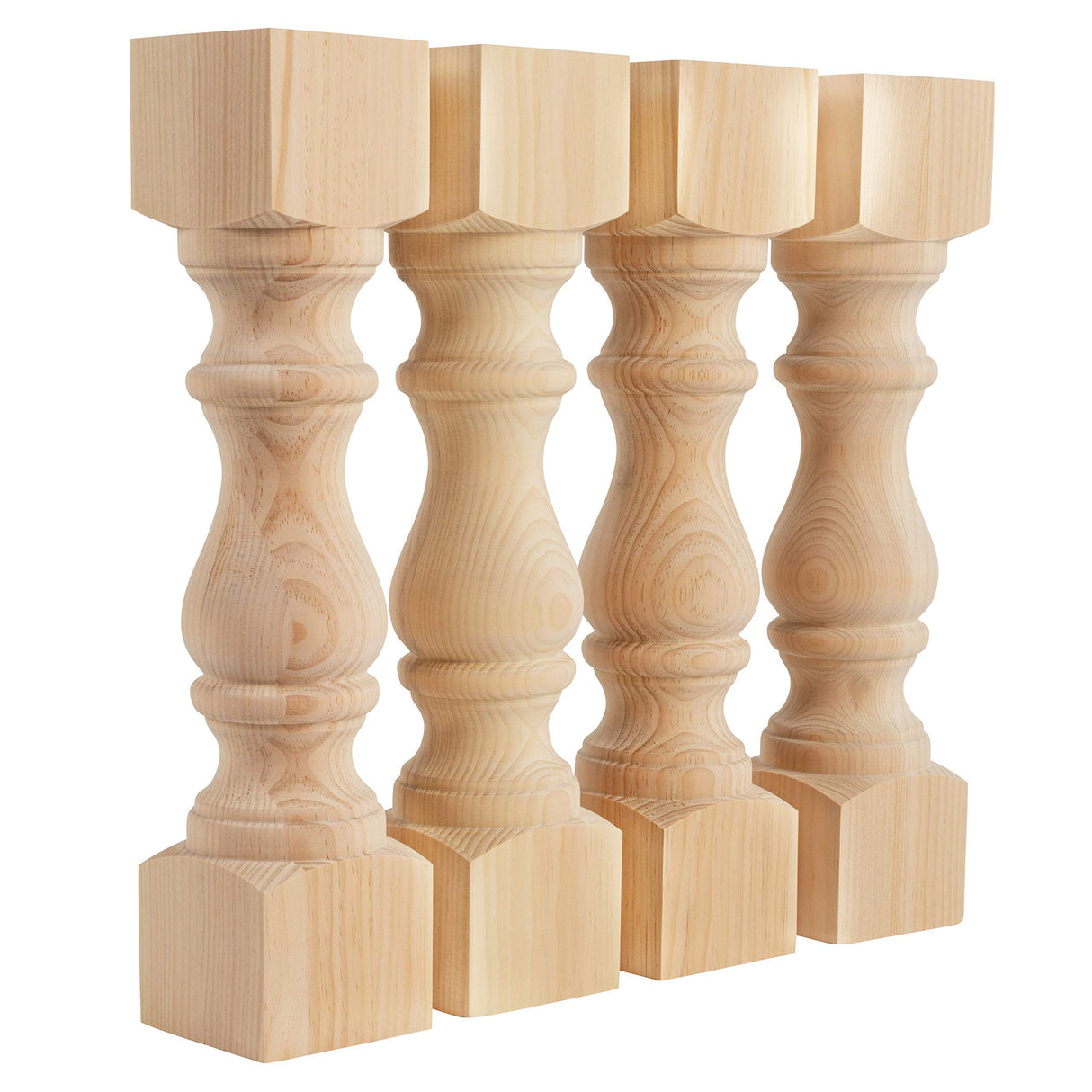 CAROLINA LEG CO. Pine Monastery Chunky Bench Legs - Set of 4 - Coffee Table Legs - Dimensions: 3.5" x 16" CAROLINA LEG CO.
