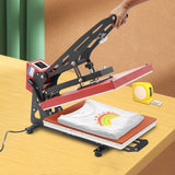 16"x20" Intelligent Control Semi-Automatic Heat Press Machine, Adjustable Pressure Slide Out Vertical Version Heat Printing Presses Transfer Machine with LCD Touchscreen, for T-Shirt, Mug (Red) BUKGOCUMN