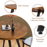 Comfy to go Round Dining Table, 31.5" Small Kitchen Table for 2-4 Person, Mid Century Modern Dining Table with 1.4" Thickness Wood Grain Tabletop for Dining, Living Room, Small Space (Brown) Comfy to go