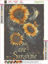 MaiYiYi Dream Catcher Diamond Painting Kit, 5D Full Round Drill You are My Sunshine Paint with Diamond, Wind Chimes Sunflower Diamond Dots Art for Adult Beginners Home Wall Decor (12 x 16 inches) MaiYiYi