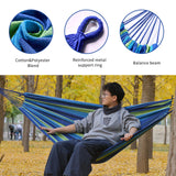 Camping Hammock Comfortable Fabric Hammocks with Tree Straps for Travel Patio Garden, Hanging Sturdy Indoor/Outdoor Hammock Up to 660lbs Portable Hammocks with Travel Bag (Blue) KACHUAN BEAR