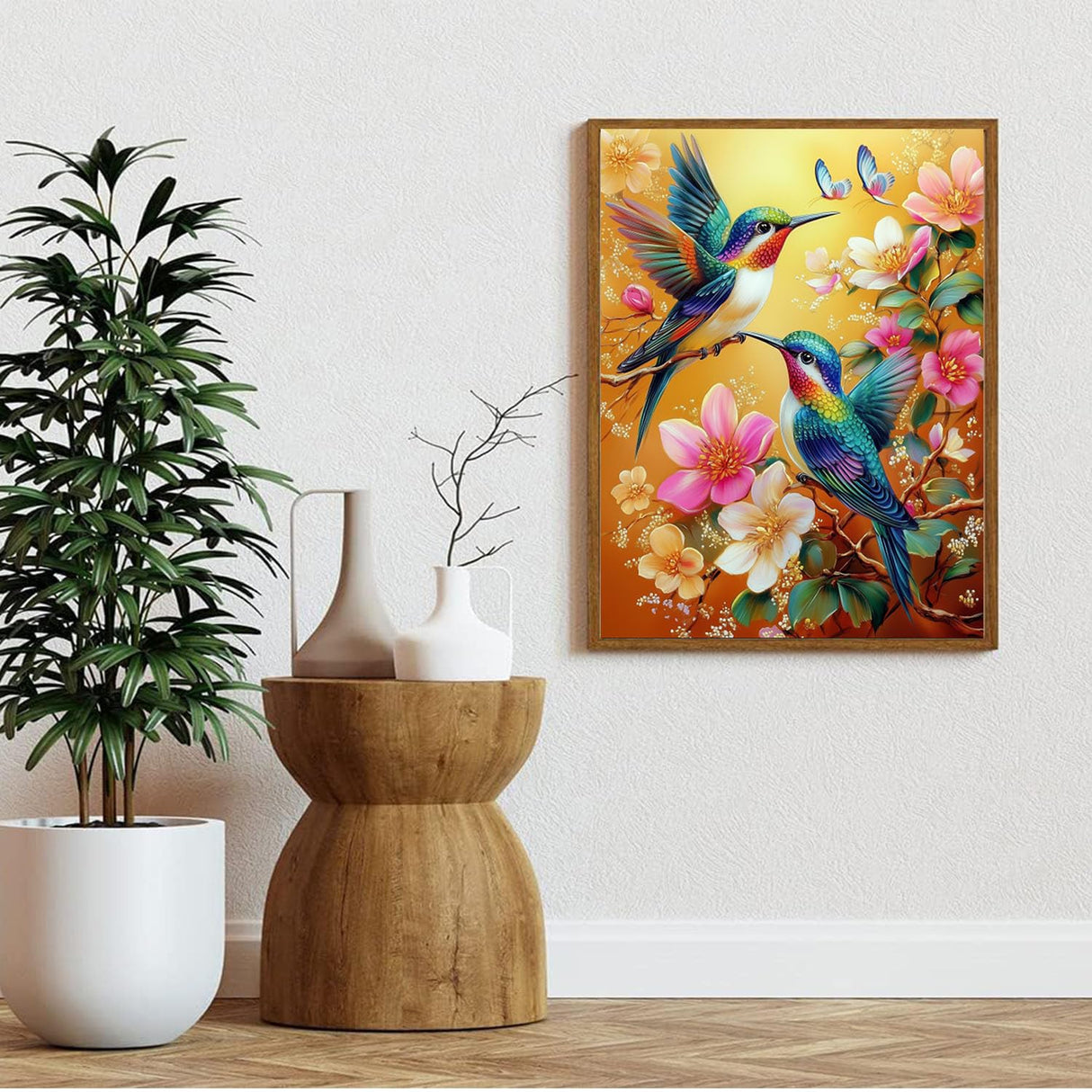 Hummingbird Diamond Art Kits for Adults- Hummingbird Diamond Painting Kits Adults, Animals Gem Painting Kit for Home Wall Decoration Gift 12x16 Inch Gemozaic