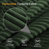 COMAX Convertible Sofa Bed, Folding Floor Couch Corduroy Fold Out Couch Bed Futon Sleeper Mattress with Pillows, Boneless Sofa Comfy Lounge Loveseat for Living Room Bedroom, Green COMAX