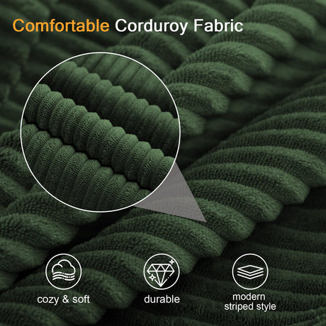 COMAX Convertible Sofa Bed, Folding Floor Couch Corduroy Fold Out Couch Bed Futon Sleeper Mattress with Pillows, Boneless Sofa Comfy Lounge Loveseat for Living Room Bedroom, Green COMAX