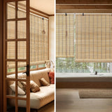 HIAPES Bamboo Blinds, Bamboo Shades for Patio, Bamboo Shades for Windows, Custom Size, Easy to Install, Bamboo Shades are Suitable for Decks, Porches, and Backyards, 35×59in/89×150cm(W×L), Brown-3 HIAPES