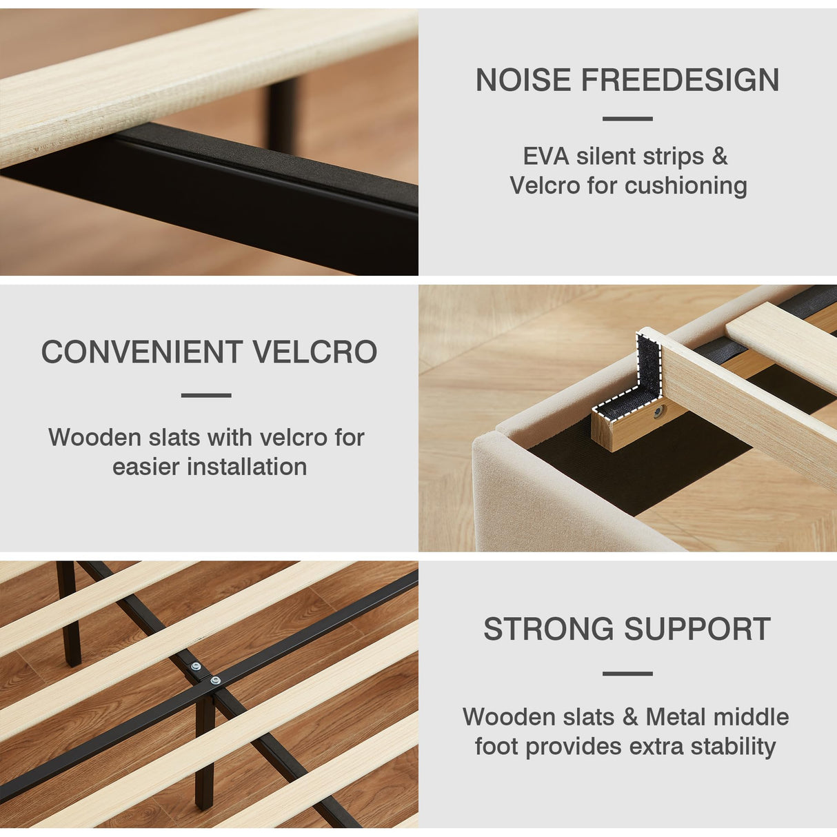 VECELO Upholstered Full Bed Frame with Headboard Adjustable, Velvet Platform Beds with LED Lights, Charging Station, Mattress Foundation with Wooden Slats, Noise Free, No Box Spring Needed, Beige VECELO