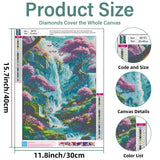 Aestalrcus Landscape Diamond Art Kits for Adults, Waterfall Diamond Painting Kit for Adults Beginners, DIY 5D Full Drill Gem Art Home Wall Decor 12x16in Aestalrcus