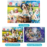 100 Piece Puzzles for Kids Ages 4-6 6-8 8-10 Year Old - Puppies and Bubbles, 100 Pieces Jigsaw Puzzles for Kids, Children Learning Educational Toys Gift for Boys and Girls Jeacirio