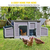 Aivituvin Chicken Coop with Two Nesting Boxes Large Wooden Hen House Outdoor Weatherproof Rabbit Hutch Duck Cage (AIR69) Aivituvin