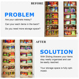 WelFurGeer Pull Out Drawers for Cabinets, Pull Out Cabinet Drawer, Slide Out Drawers for Kitchen Cabinets, Pull-Out Home Organizers, Cabinet Drawers WelFurGeer