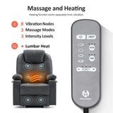 MCombo Dual Motor Large Power Lift Recliner Chair for Elderly, Lay Flat Lift Chair with Heat and Massage, Big Lift Recliner for Tall People, Faux Leather 7815 (Grey, Large) MCombo