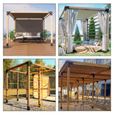 TROPTOLKY 4x4 Pergola Brackets Kit, 3-Way Powder-Coated Woodworks Corner Brackets, 1 Bracket Shoulders & 1 Wood Post Base, 2PCS Woodwork Pergola Kit Elevated Wood Stand Kit TROPTOLKY