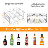 Plastic Stackable Wine Rack for Refrigerator, 2 Tier Large Capacity Water Bottle Organizer for Cabinet, Free-Standing Water Bottle Storage Rack for Fridge, Countertop, Pantry, Freezer, Hold 6 Bottles Noyhnuoch