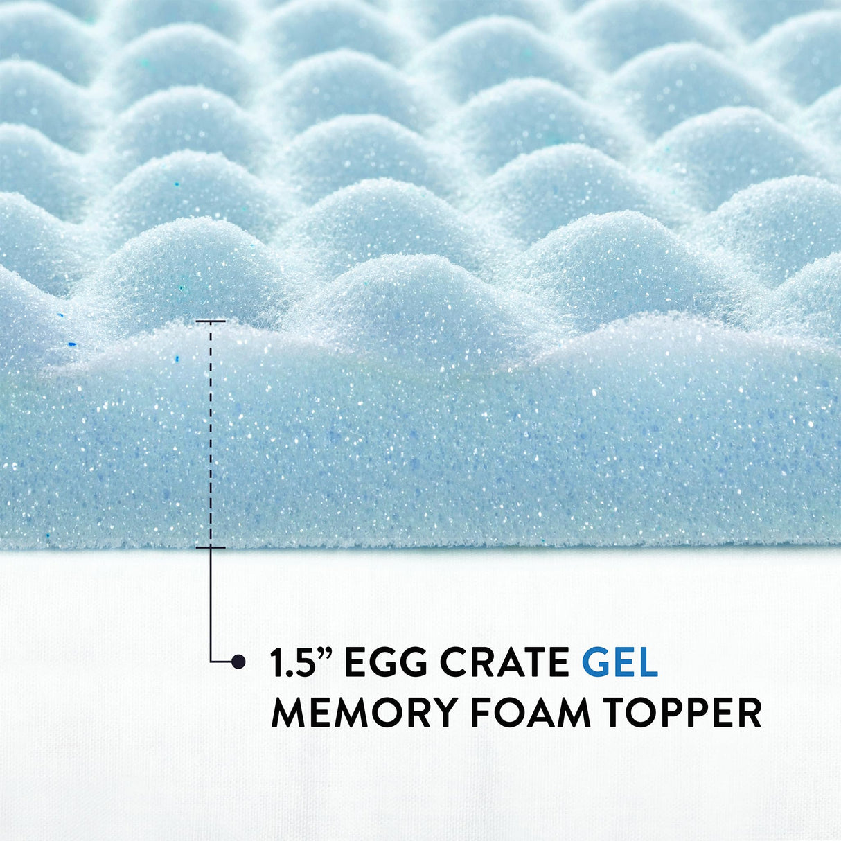 Best Price Mattress 1.5 Inch Egg Crate Memory Foam Mattress Topper, Cooling Gel Infusion, Twin, Dorm Essentials, Blue Best Price Mattress