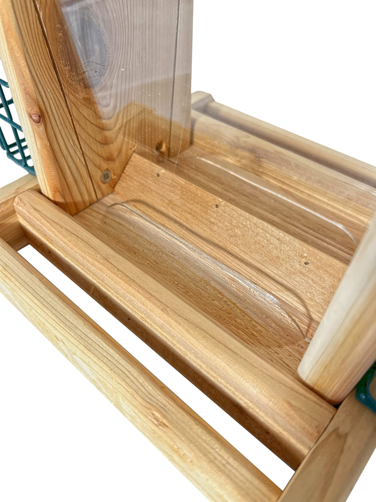 DutchCrafters Large Cedar Wood Hopper Bird Feeder with Suet Cages, Wooden Outdoor Feeder for Birds, Hanging Mount - Amish Made in USA DutchCrafters