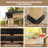 Gardenbee Cedar Wood Gazebo 10 x 12 ft. - Patio Wood Gazebo with Cedar Frame and Metal Steel Roof Panels, Hardtop Gazebo for Patio Lawn Deck and Parties Gardenbee