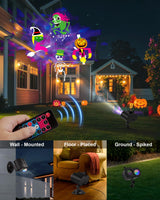 2025 Upgrade Halloween Christmas Projector Lights Outdoor, COOLWUFAN 2-in-1 Holiday Projector Lights Decorations, 30 Bright HD Effects (20 Slides) Projection Light for Xmas Party Garden Yard Decor COOLWUFAN