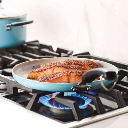 Farberware EcoAdvantage Ceramic Nonstick Griddle/Grill Pan, 11.25 Inch - Aqua