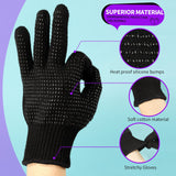 Teenitor Heat Resistant Glove With Silicone Bumps for Hair Iron Tool, Professional Heat Press Gloves, Hair Styling Protectant, Sublimation Black Teenitor