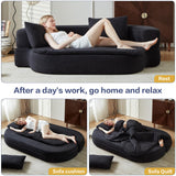 79" Convertible Folding Sofa Bed, Loveseat Sleeper Sofa Couch for Small Spaces, Foldable Cloud Couch with Pillow & Blanket, Comfy Modern Lounge Chair Bed for Living Room & Bedroom (Black) UKMTUET