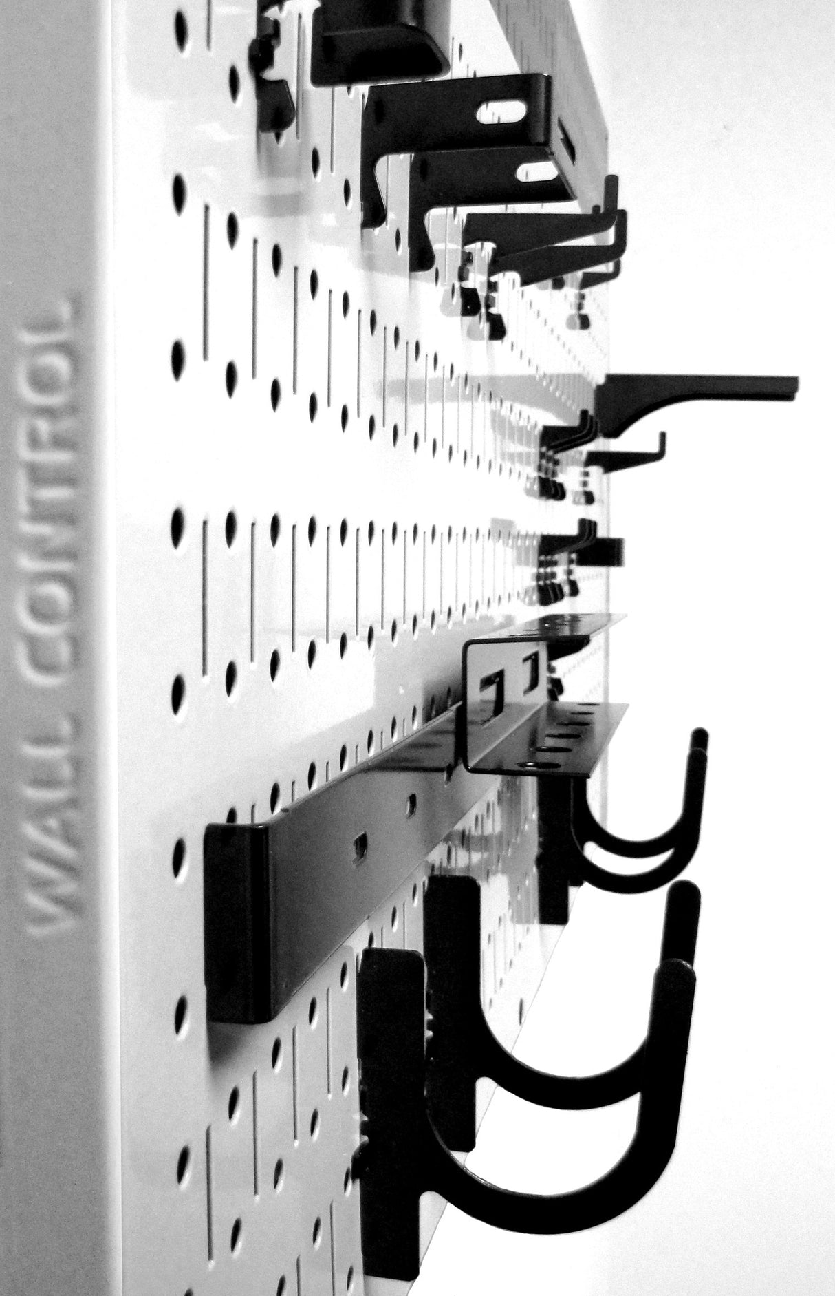 Wall Control Modular Pegboard Tool Organizer System - Wall-Mounted Metal Peg Board Tool Storage Unit for Wall Storage Tiling (White Pegboard) Wall Control