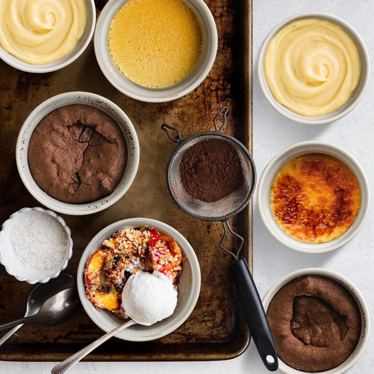 Artena Ramekins, Ramekins Oven Safe, Creme Brulee Ramekins, Embossed White Ceramic Ramiken, Souffle Pudding Custard Cups, Baking Dish, Dipping Bowls, Sauce Cups, Set Of 4 (Pinwheel Flower, 8 oz) Artena