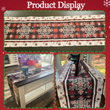 Niviy Snowflakes Christmas Table Runner with Buffalo Plaid, Winter Xmas Holiday Kitchen Dining Table Decoration for Indoor Outdoor Home Party Decor 13 x 72 Niviy
