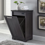 UpWiew Tilt Out Trash Cabinet Wooden, Single Door 10 Gallons, Espresso Finish+Black Top Panel UpWiew