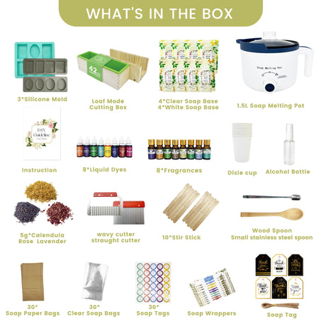 PIUH Deluxe Soap Making Kit for Soap Making,DIY Soap Making Full Set Kits Includes Soap Melter,4 lb Soap Base,8 Essencial Oils,Silicone Loaf Molds & Scraper,Cutter, 8 Dyestuffs for Adult & Kids Gift PIUH