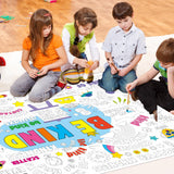 Set of 3 Jumbo Giant Coloring Poster Large Positive Coloring Tablecloths with I AM IT’S OK TO BE KIND Theme Inspirational Fun Coloring Banner for Classroom Home Activity Birthday Party Supplies Naozinebi