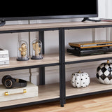 Yaheetech TV Stand for 70 Inch TVs, Industrial Media Entertainment Center with 3-Tier Storage Shelves, 63" TV Console with Metal Frame for Living Room, Gray Yaheetech