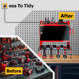 Spampur Power Tool Organizer Wall Mount with Charging Station,Garage Metal Cabinet 15 Min Quick Assembly & Max 150lb load with 6 Outlet Power Strip, 8 Slots Cordless Drill for Workshop/Shed/Tool Room Spampur