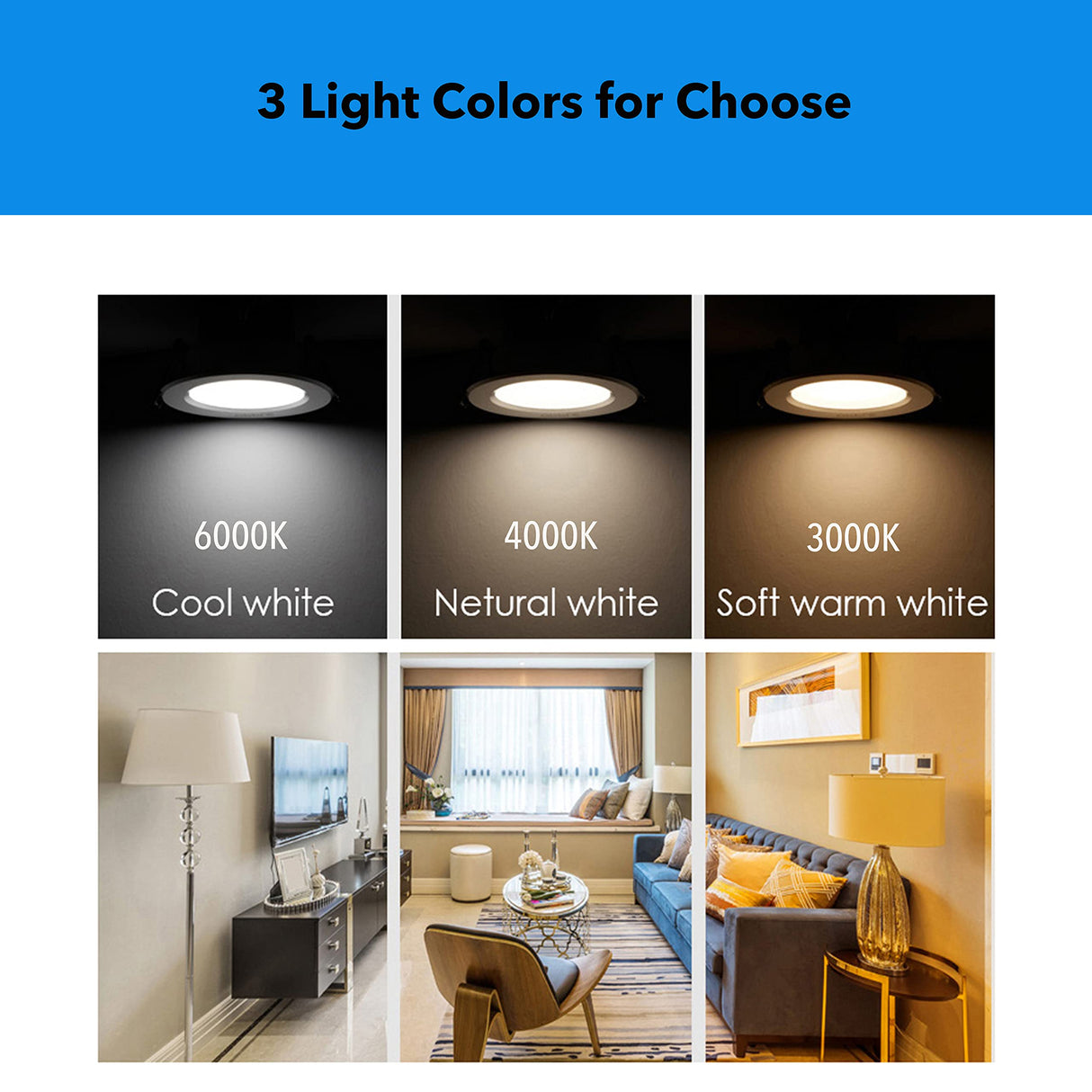 Under Cabinet Lighting Dimmable LED Puck Lights,Recessed Mount,12V Low Volt,60mm Cutout Haolgen Bulb Replace,Small Puck Light Plug in for Curio,Book Case,Display Shelf,6000k Cold White,6pcs LAMPAOUS