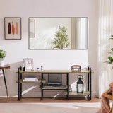 BEAUTME 55x30 Inch Bathroom Mirror,Large Rectangular Wall Mirror, Black Metal Framed Wall Mounted Mirror for Bathroom Bedroom Entryway Decor(Horizontal/Vertical) BEAUTME