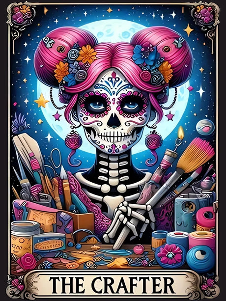 DIY Skull Diamond Art Kits for Adults, 5D Skeleton Diamond Painting for Beginners, Diamond Dot, Small Gem Painting, Full Drill Dimond Art Paintings Kit, Crafts for Adults, Home Wall Decor (12x16inch) Rekxtmo