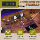 EKNKOZY Dresser TV Stand with Power Outlets & LED Lights, Up to 65 Inches Dresser TV Stand with 2 Large Dresser Drawers, Bedroom Dresser with 3 Open Storage Shelf (Rustic Brown, 55 INCH) EKNKOZY