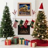 Lxmsja Christmas Winter Diamond Art Kits for Adults, Magical Train Diamond Painting Kits for Beginners, 5D DIY Full Drill Gem Art Crafts for Adults, Home Wall Decor 12x12 inch Lxmsja