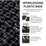 60 Pcs Floor Tiles, Pebble Pattern Plastic Interlocking Deck Tiles, 12" x 12" Patio Tile Outdoor Interlocking All Weather, Outdoor Waterproof Flooring for Bathroom Shower, Balcony, Porch, Black cloblane
