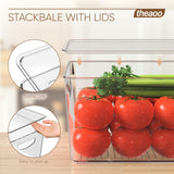 theaoo Clear Storage Bins with Lids Stackable - Large Plastic Containers for Pantry Organization and Storage - Perfect for kitchen,Fridge,Laundry Room,Bathroom,Garage,Closet,Cabinet Organizer - 8 Pack theaoo