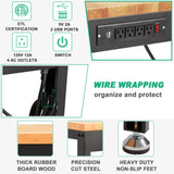 HABUTWAY Height Adjustable Workbench, 60"x20" 2000 Lbs Capacity Solid Wood Work Station Heavy-Duty, with Power Outlets, for Garage Party Shop Office HABUTWAY