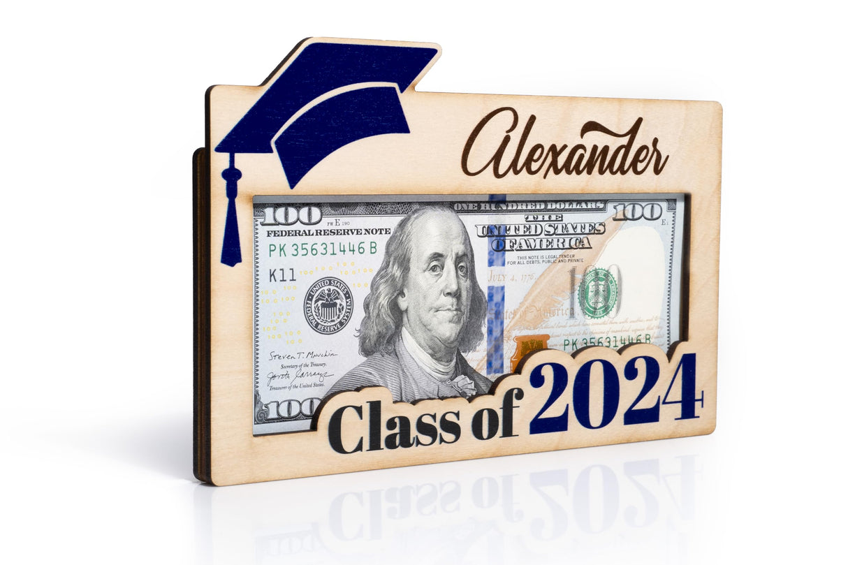 Graduation Money Holder 2024 Personalized, Graduation Gifts Money Holder w/Name and Message - 12 Graduation Cap Colors, Money Holder for Cash Gifts Graduation, Class of 2024 Graduation Gifts Customization Mill