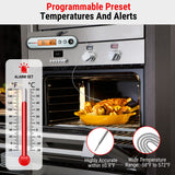 ThermoPro TP610 Digital Meat Thermometer for Cooking, Rechargeable Instant Read Food Thermometer with Rotating LCD Screen, Waterproof Cooking Thermometer with Alarm for Grilling, Smoker, BBQ, Oven ThermoPro