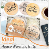 Billbotk House Warming Gifts for New Home, Farmhouse Coasters Set of 8, Wood Drink Coasters for Housewarming Gifts, Coffee Table Decor, Home Decor Billbotk