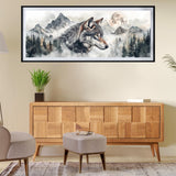SKRYUIE 5D Large Diamond Painting Kits Wolf - DIY Diamond Art Kits for Adults Scenery, Full Round Drill - Crystal Embroidery Cross Stitch - Craft for Wall & Office Decor - 12x30 inch / 30x80 cm SKRYUIE