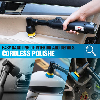 KUIMIT Cordless Mini Car Polisher, 12V Micro Cordless Scratches Killer Car Polisher RO/DA Mini Car Polisherwith 5 Variable Speeds 2500-6000RPM & 2x2.0Ah Batteries for polishing, Sanding and C - WoodArtSupply