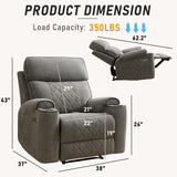 HAOMARKETS Electric Recliner Chair, Soft Fabric Power Recliners with Metal Cup Holders, Single Overstuffed Heavy Duty Reclining Sofa Chairs for Living Room Bedroom HAOMARKETS